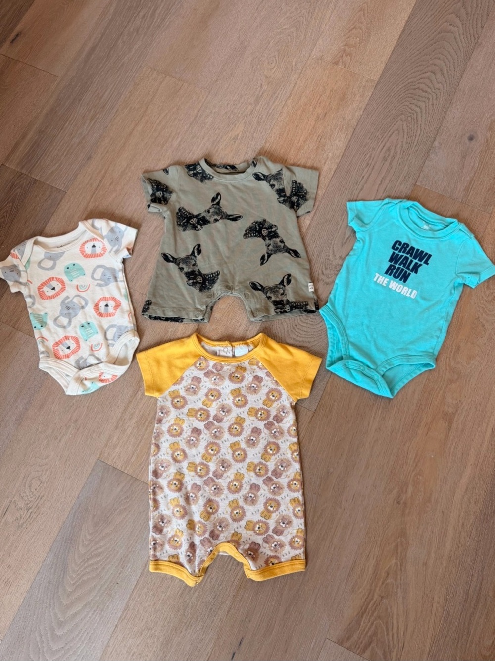 Bundle of 4 Baby Boys One-Piece Rompers and Onesies 3-6m